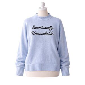 NWT‎ Wild Fable Women Knit Sweater Blue “Emotionally Unavailable” – Size S
